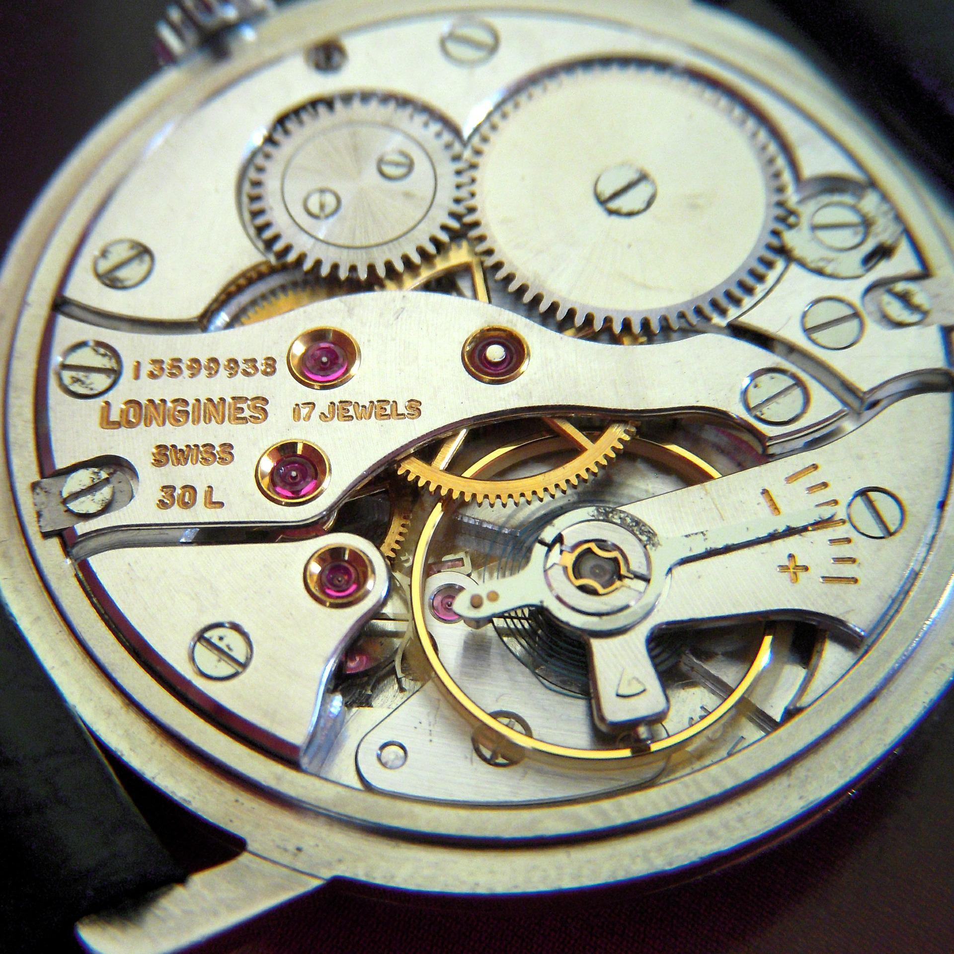 A Back Side of Watch Showing the Movement.