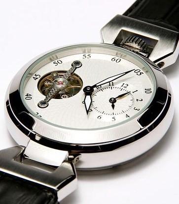 A open heart watch with polished finish