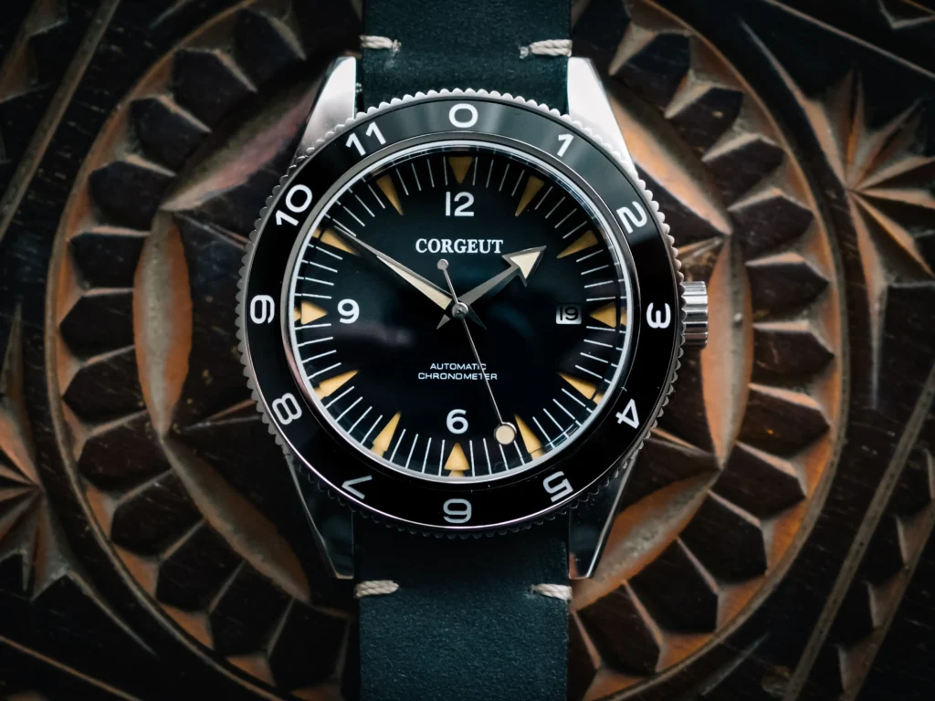 Corgeut Watch With Dual Time Bezel