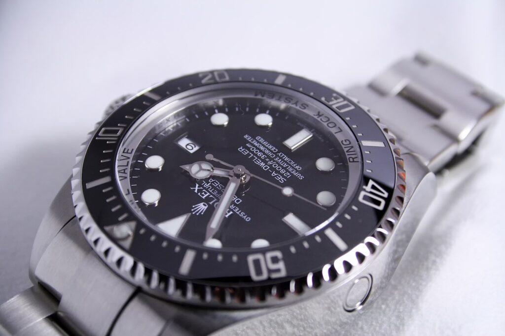 A Rolex Watch with focused on Bezel.