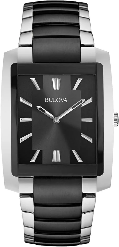 Close-up of the Bulova Classic Rectangle watch.