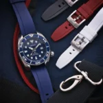 Four FKM Rubber Strap in blue, white, red, black colors